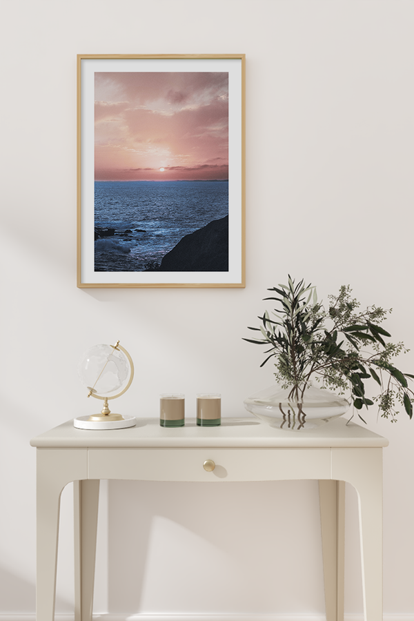 Sunset Ocean Wave Poster