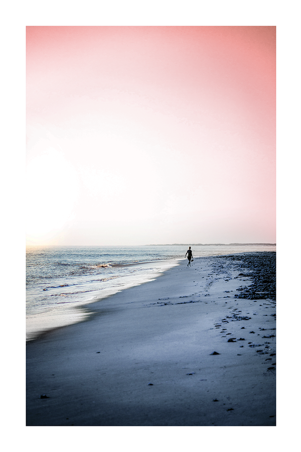 Sunset Blue Beach Poster