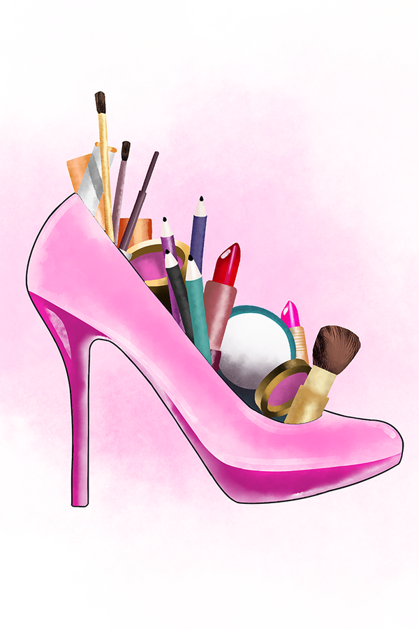 Pink High Heel Illustration Poster