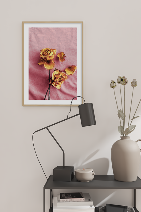 Yellow Dried Rose Poster