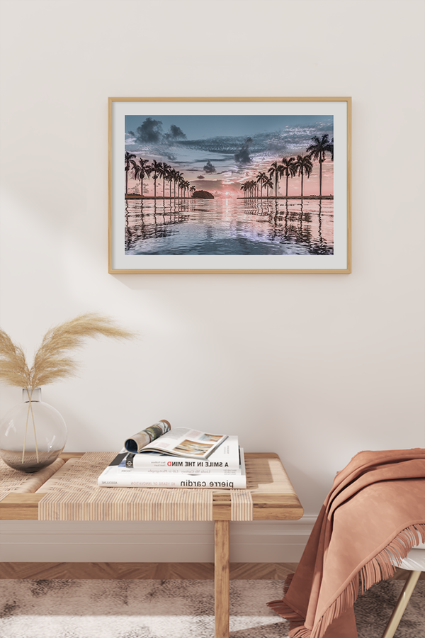 Seaside Coconut Tree Poster