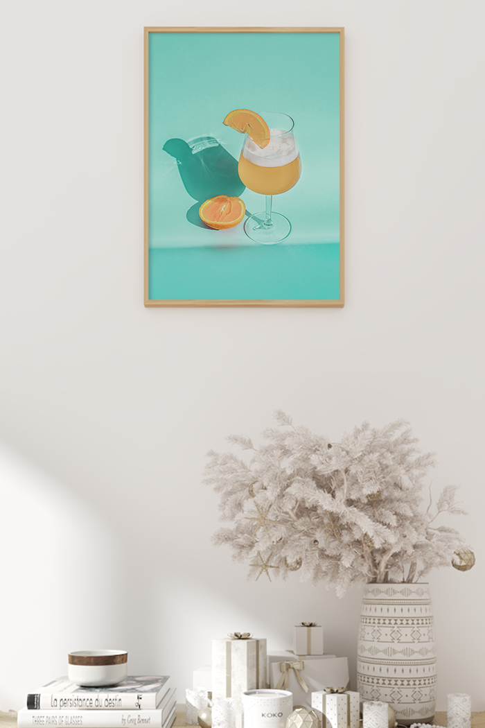 Turquoise Orange Drink Poster