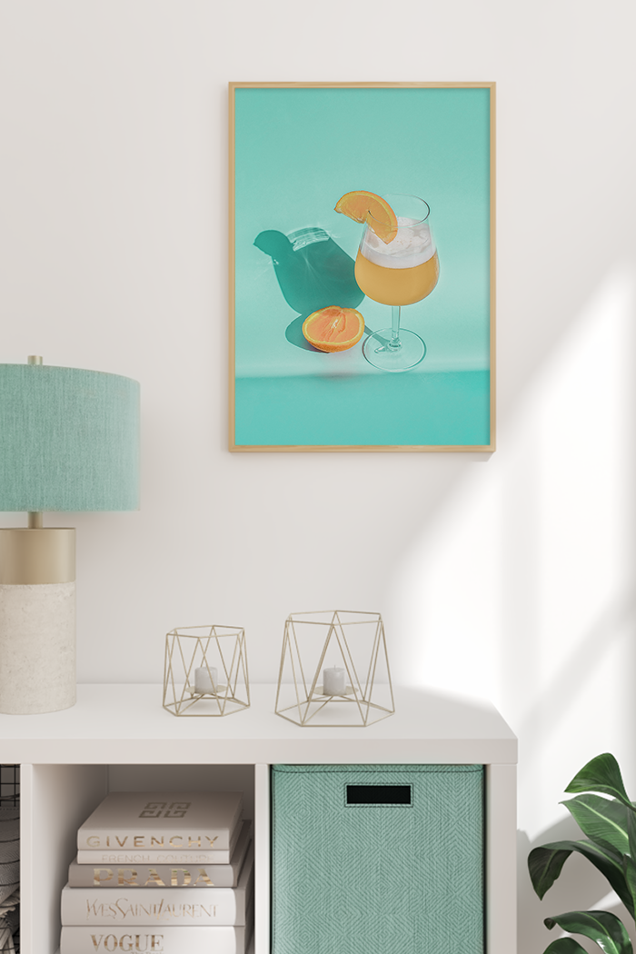 Turquoise Orange Drink Poster