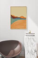 Gold Orange Hill Illustration Poster