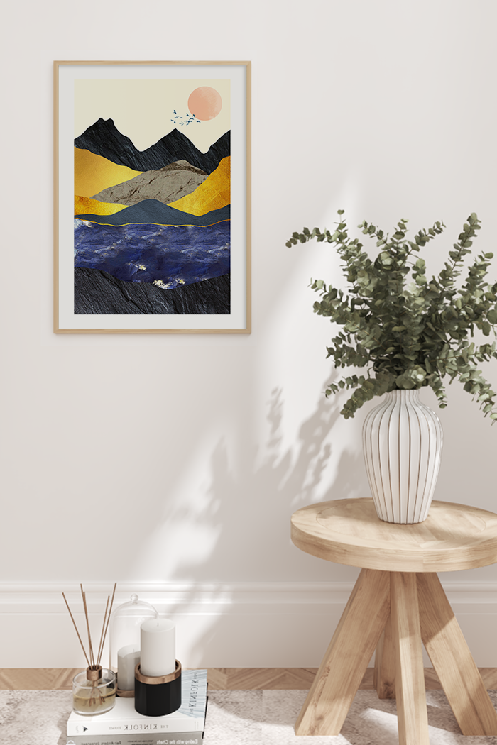 Abstract Mountain Painting Poster