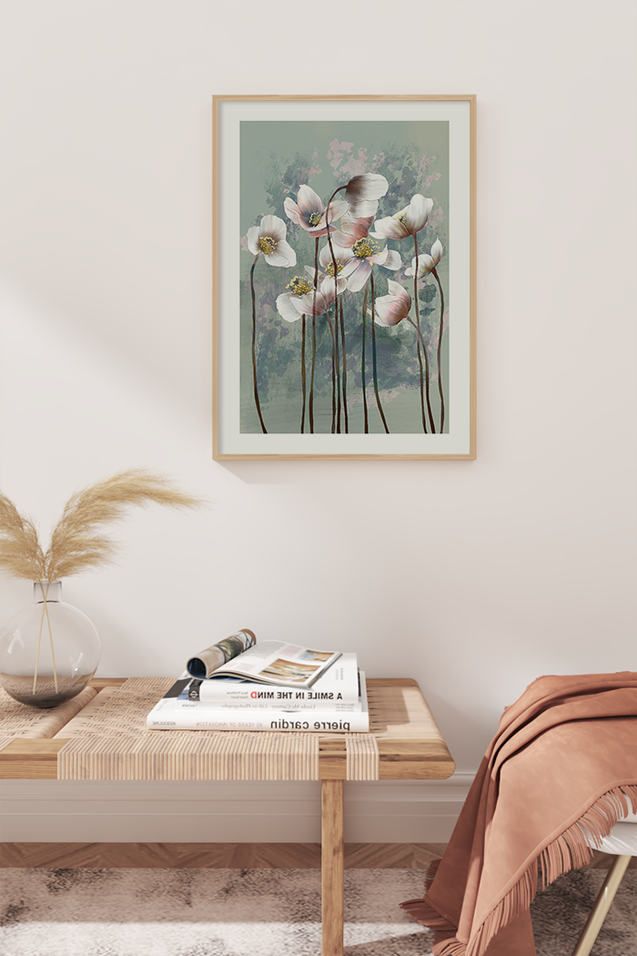 Flower Bush Painting Poster