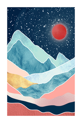 Abstract Star Mountain Poster