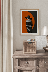 Orange Black Woman Art Print